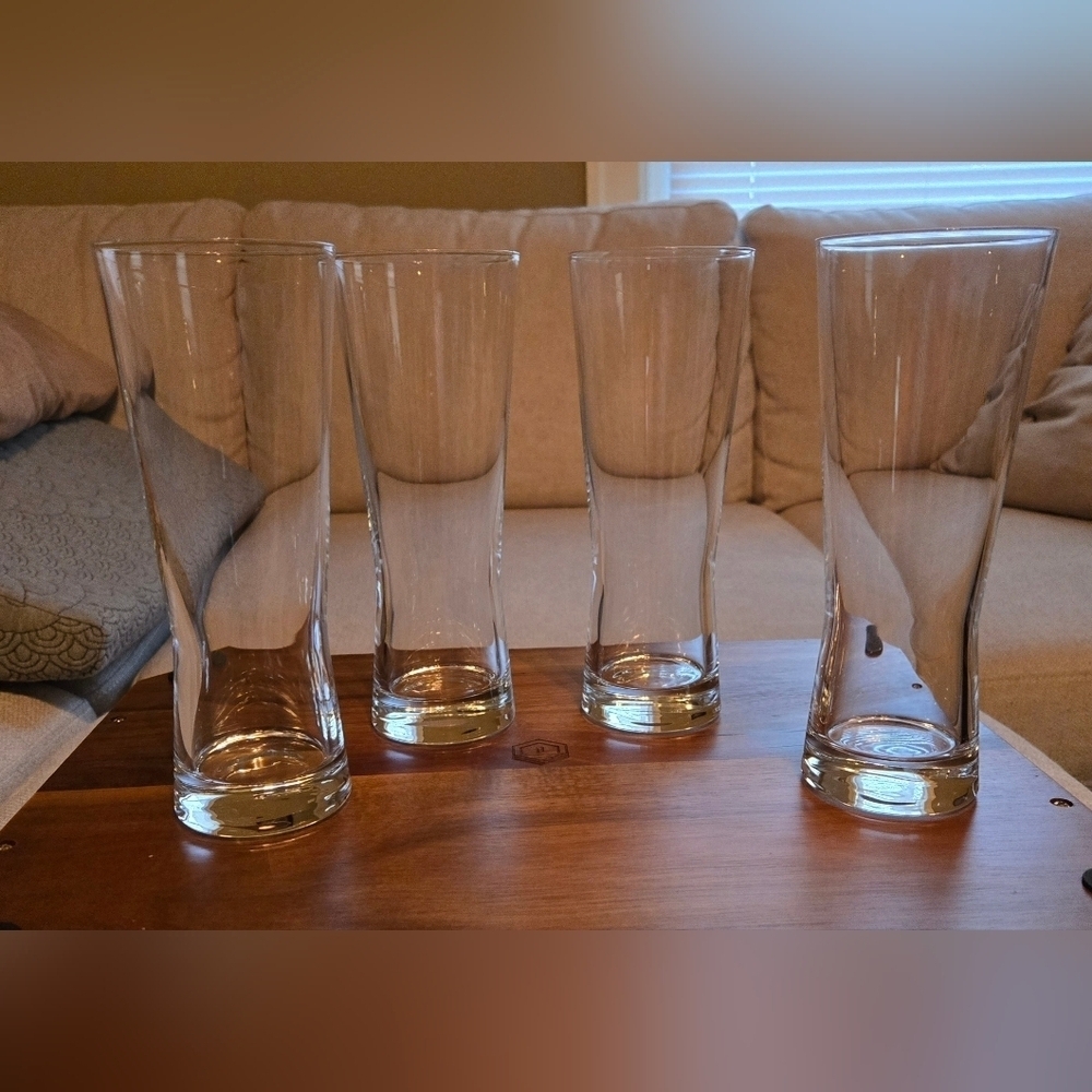 NWOT | Libbey | Glass Set of 4 Tall Clear Pilsner Beer Glasses | 8.5" Tall - Picture 4 of 9